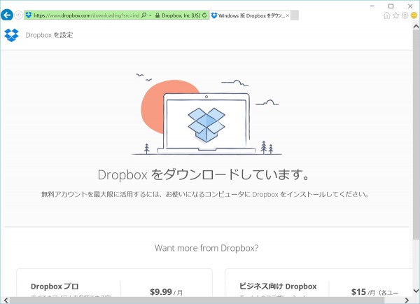 Dropbox download by IE