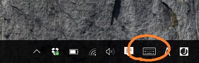 Keyboard icon on task tar