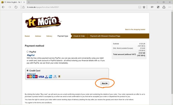 FC-Moto payment method