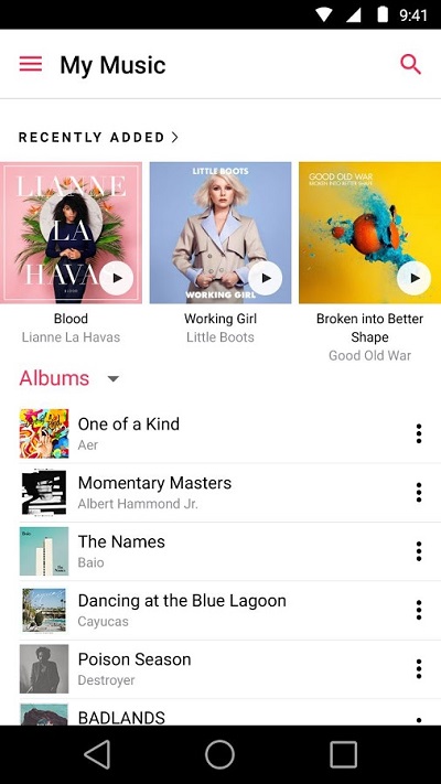 Apple Music for Android - My Music