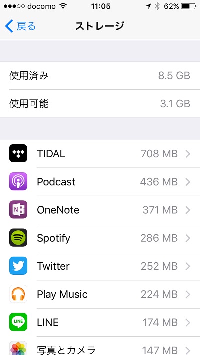 iPhone - storage