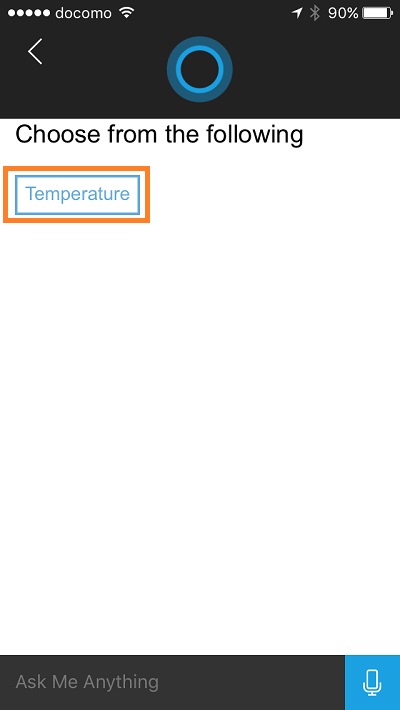 Cortana - change temperature unit 4