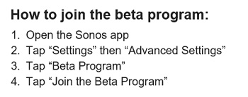 How to join SONOS beta program
