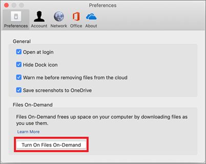 OneDrive's file on-demand on mac - 2