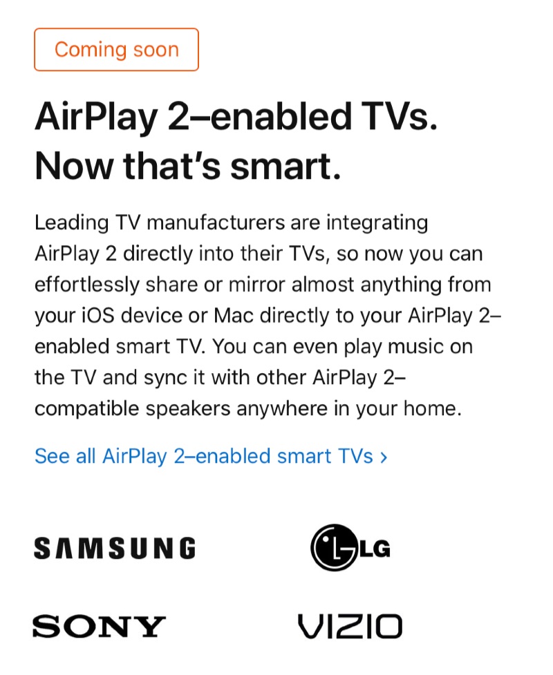 AirPlay 2 integrated TV - 2